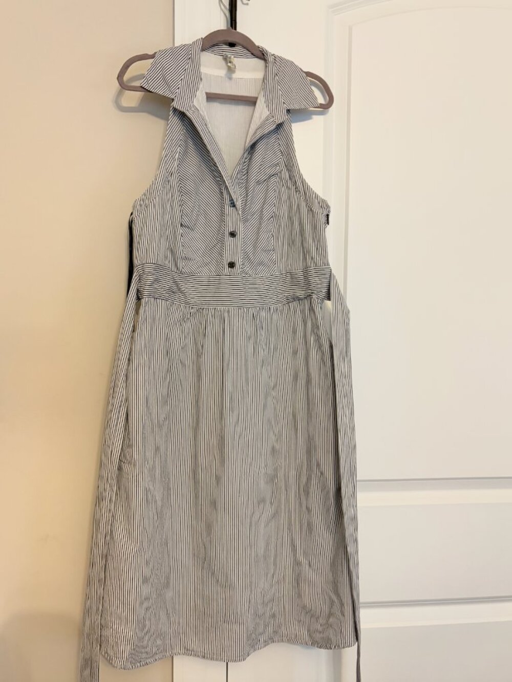 Maeve by Anthropologie Striped Halter Dress | Size 2 | Navy & White Stripe